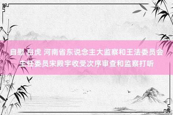 自慰 白虎 河南省东说念主大监察和王法委员会主任委员宋殿宇收受次序审查和监察打听